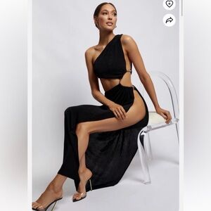 MESHKI PAIGE SIDE CUT OUT DRESS BLACK in XS.